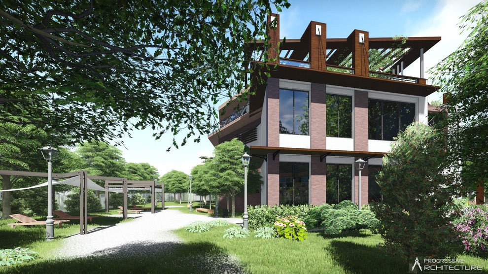 Современный дом с плоской крышей