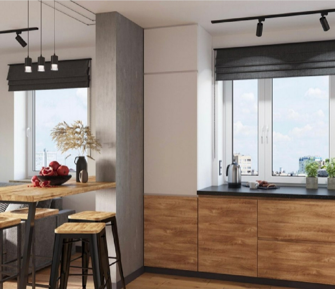 Светлая и невероятно интересная кухня-гостиная