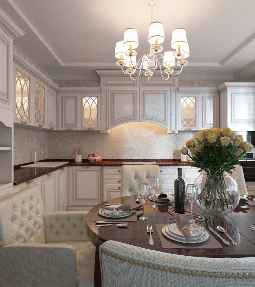 Обложка проекта: Интерьер кухни и гостиной в трехкомнатной квартире