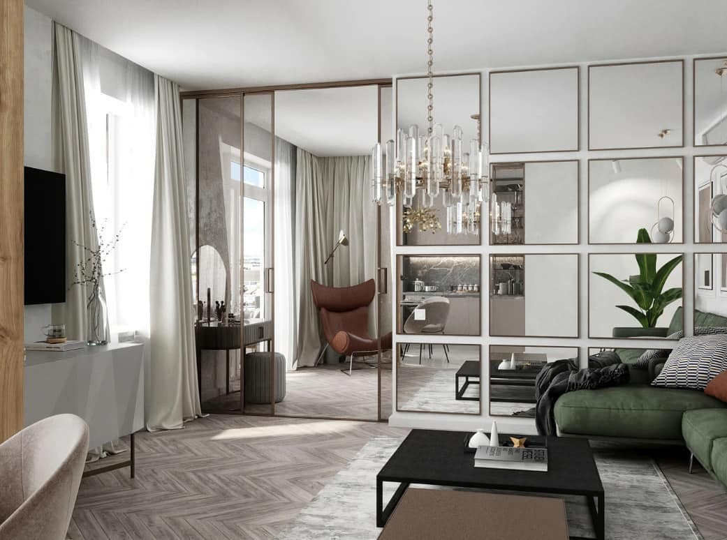 КВАРТИРА СТУДИЯ 39 КВ.М. ПРЯМОУГОЛЬНОЙ ФОРМЫ