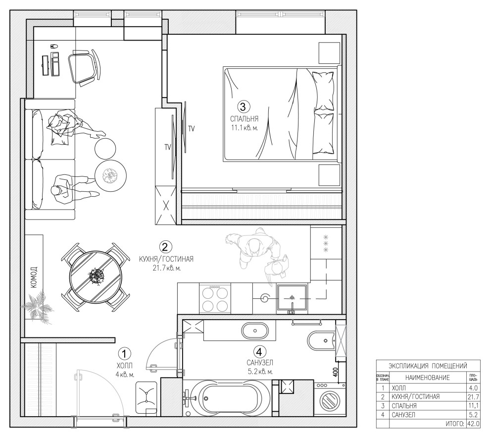 Обложка проекта: ЖК "ВОДНЫЙ" Квартира холостяка 2