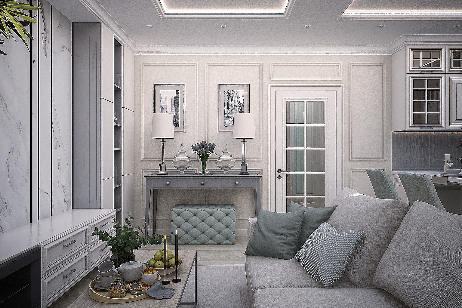 ул. Садовая гостиная-кухня