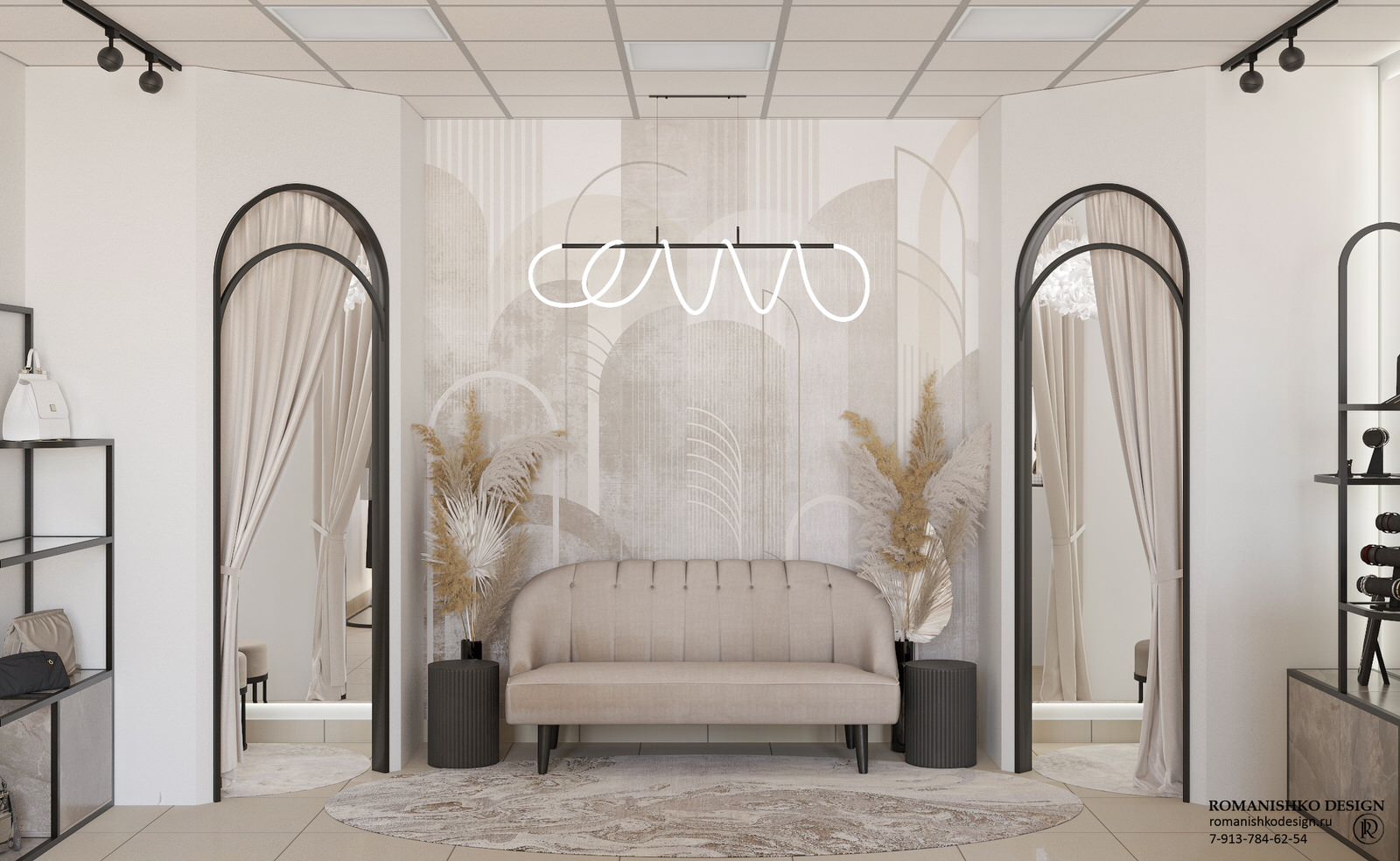 Дизайн выставочного зала шоурума женской одежды