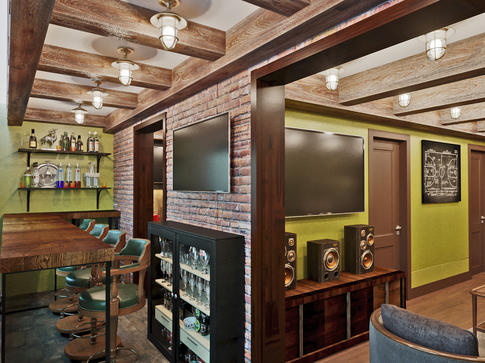 Квартира на Пулковском шоссе в стиле ирландского паба. 40 кв.м. Вариант 1.