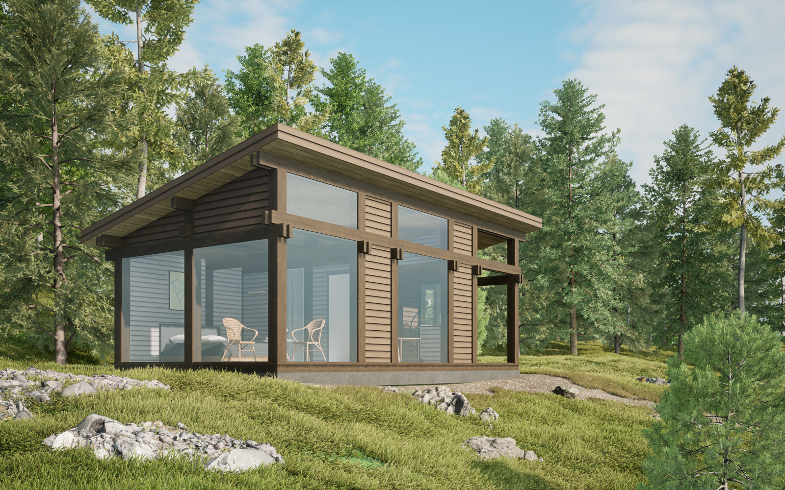 Проект типовых гостевых домов из фахверка