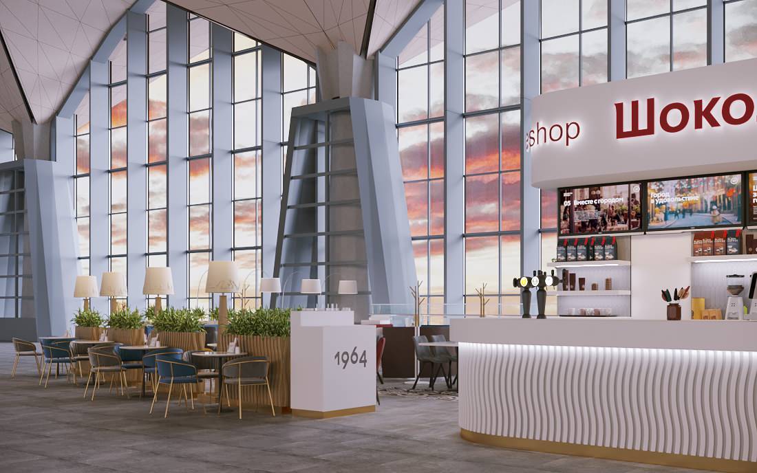 Проект кафе "Шоколадница" в аэропорту Пулково (не реализован)
