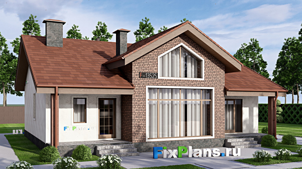 Проект одноэтажного дома 13х13м S113м2 F-13535