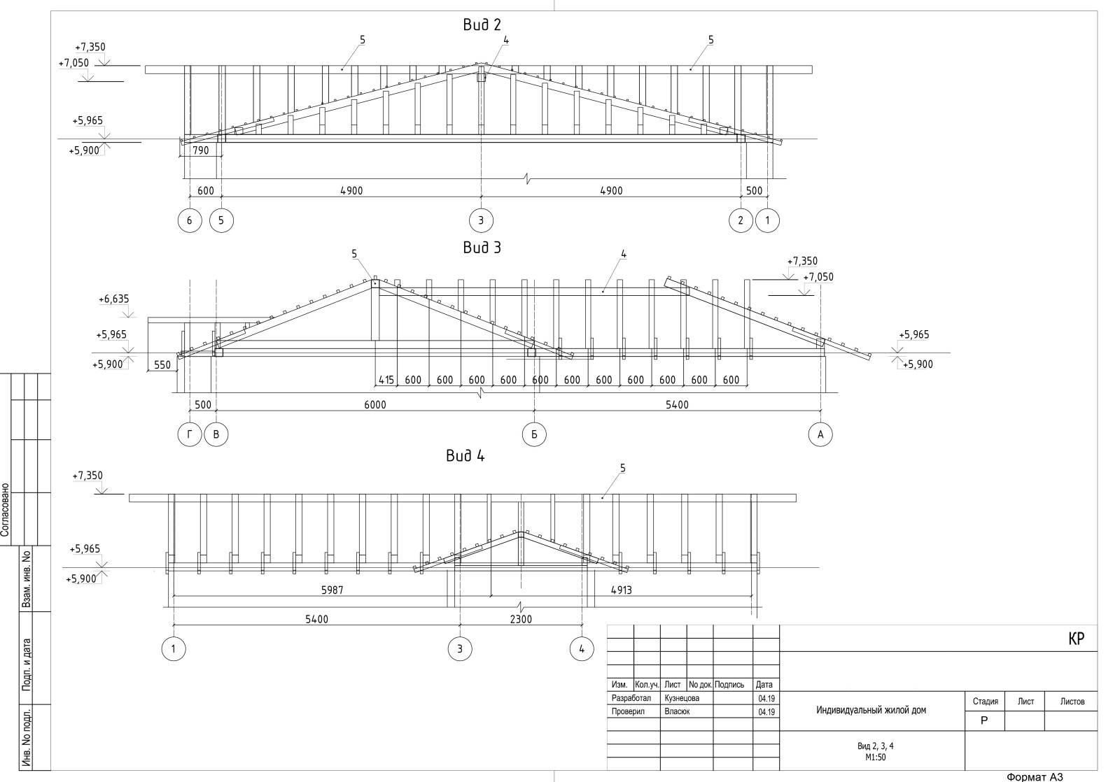 Коттедж; стадии АР, КР