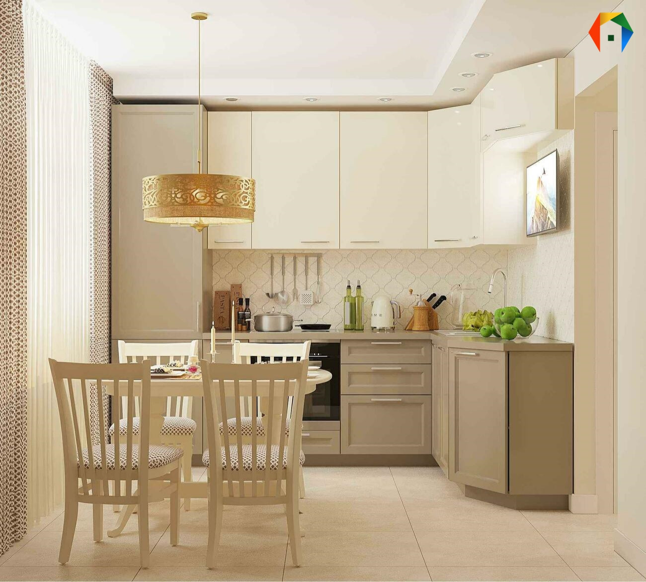 Дизайн трешки в песочных тонах