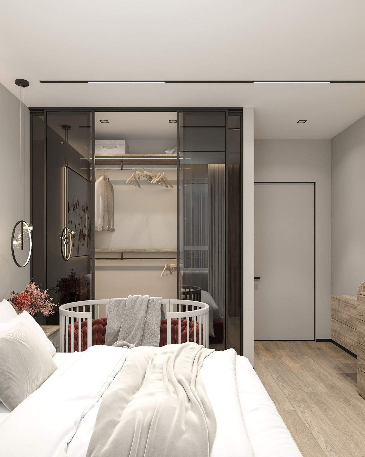 Интерьер спальни для квартиры в ЖК "Viktory Park"