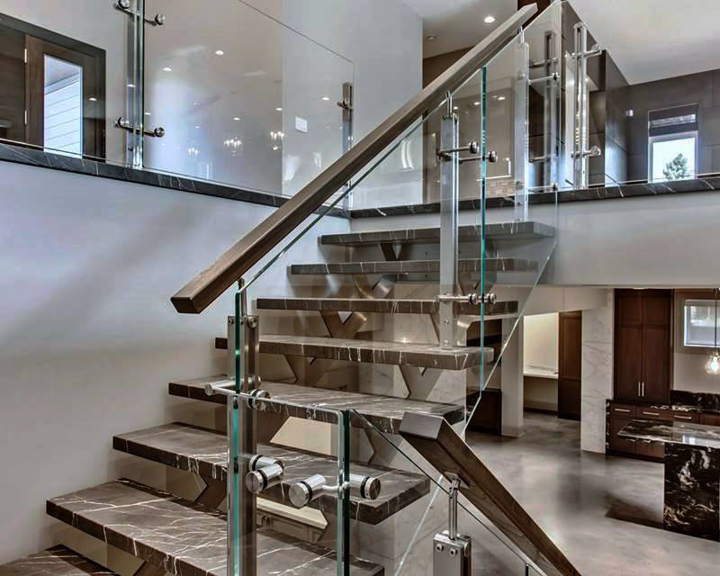 Нержавеющие ограждения со стеклом для лестницы