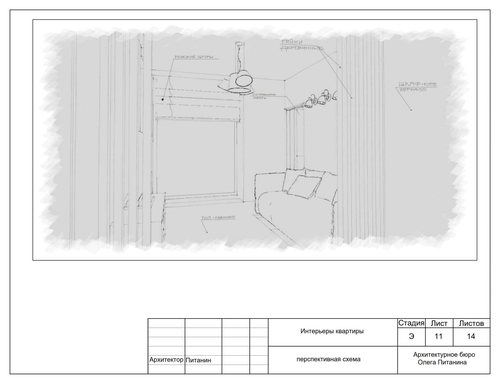 Эскизный проект квартиры в Москве