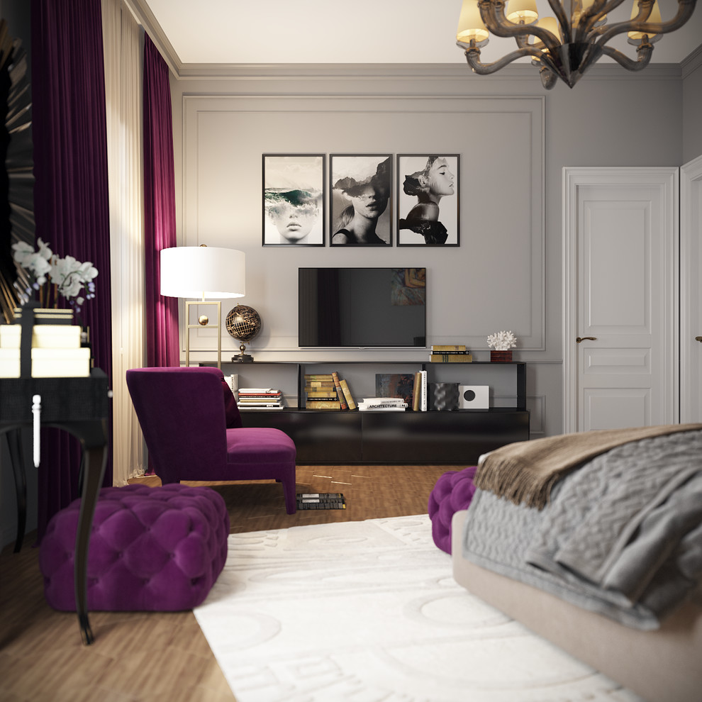 ЖК «Донской Олимп». Дизайн спальни в парижском стиле