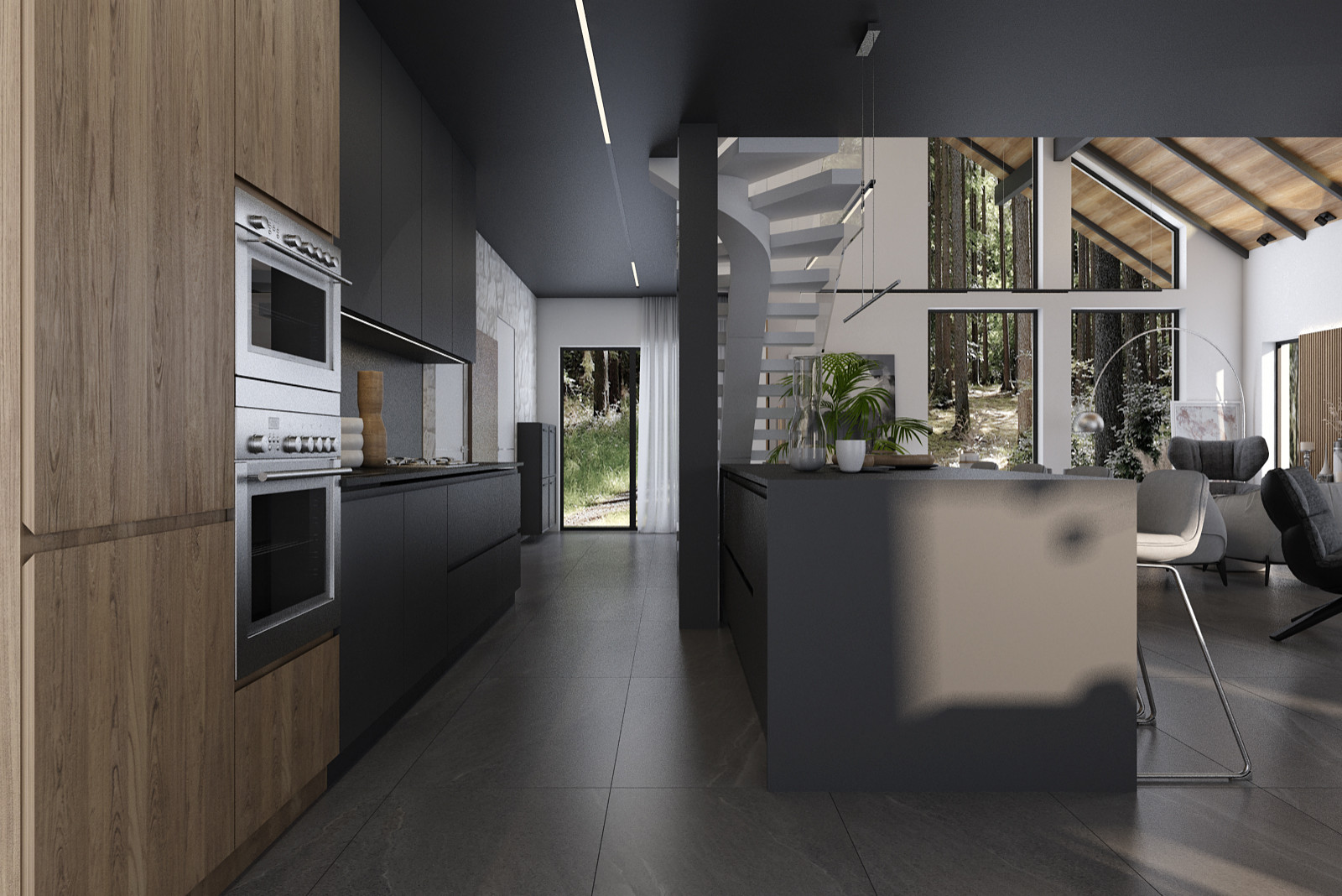 Проект загородного дома в лесу