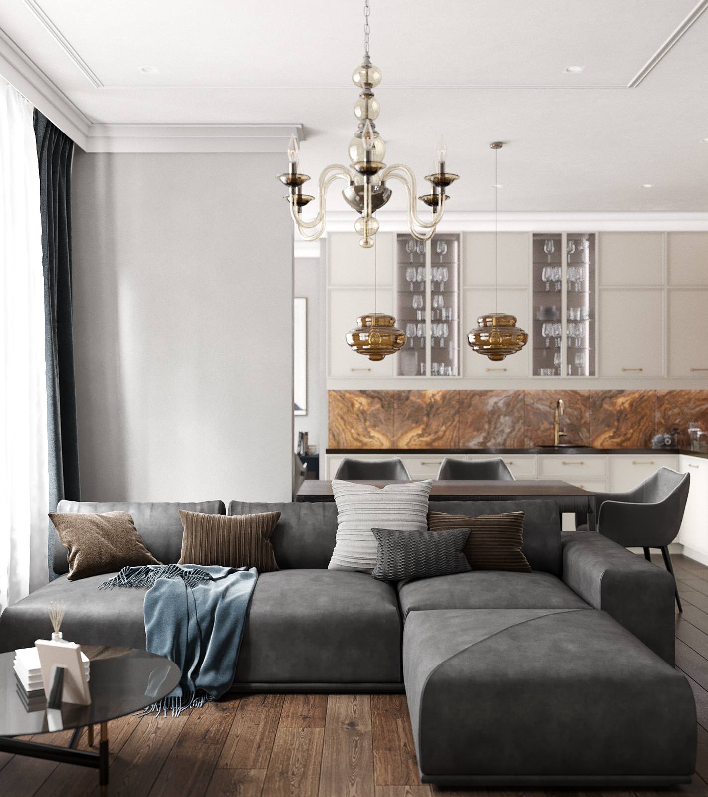 Проект интерьера квартиры в ЖК «Солнечный Олимп»