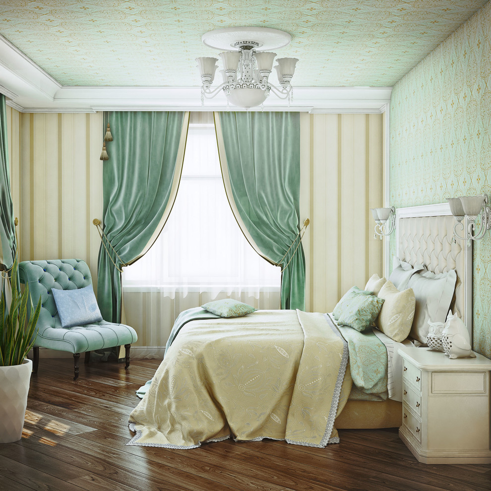 Шикарная спальня в мятных тонах