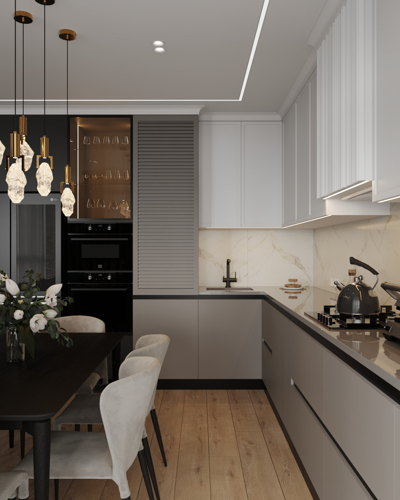 Кухня-гостиная (четырехкомнатная квартира в ЖК "Илмари", Пенза)