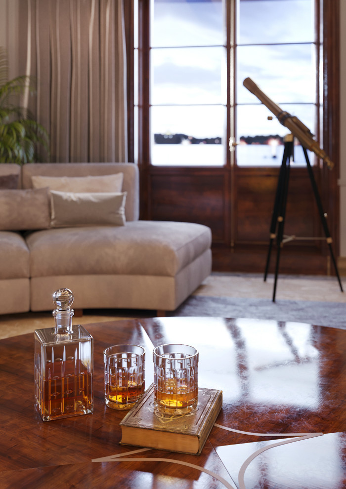 Гостиная с дровяным камином