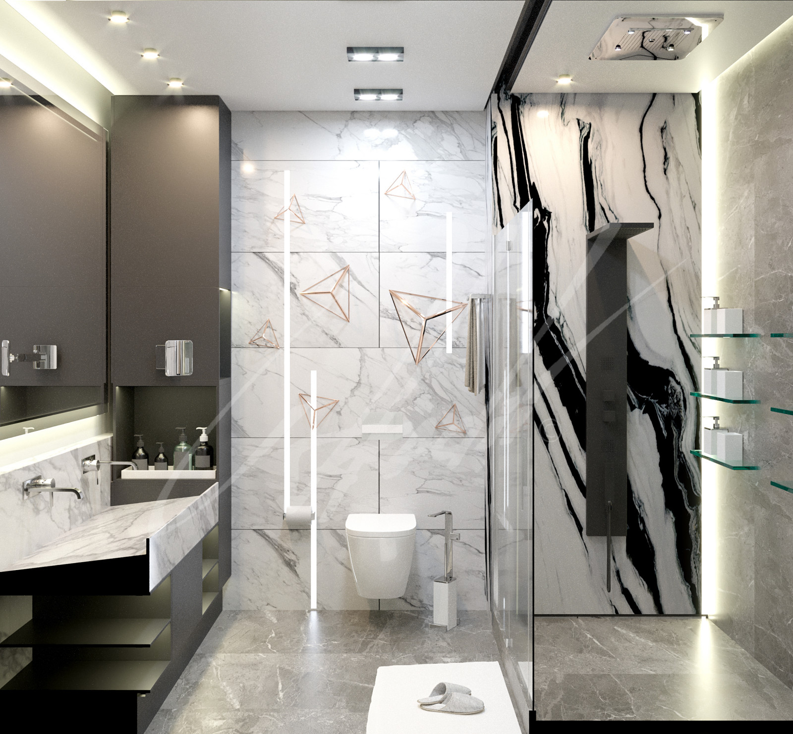 Apartment 373 (bath) interior design by Arkadii Olshevskyi