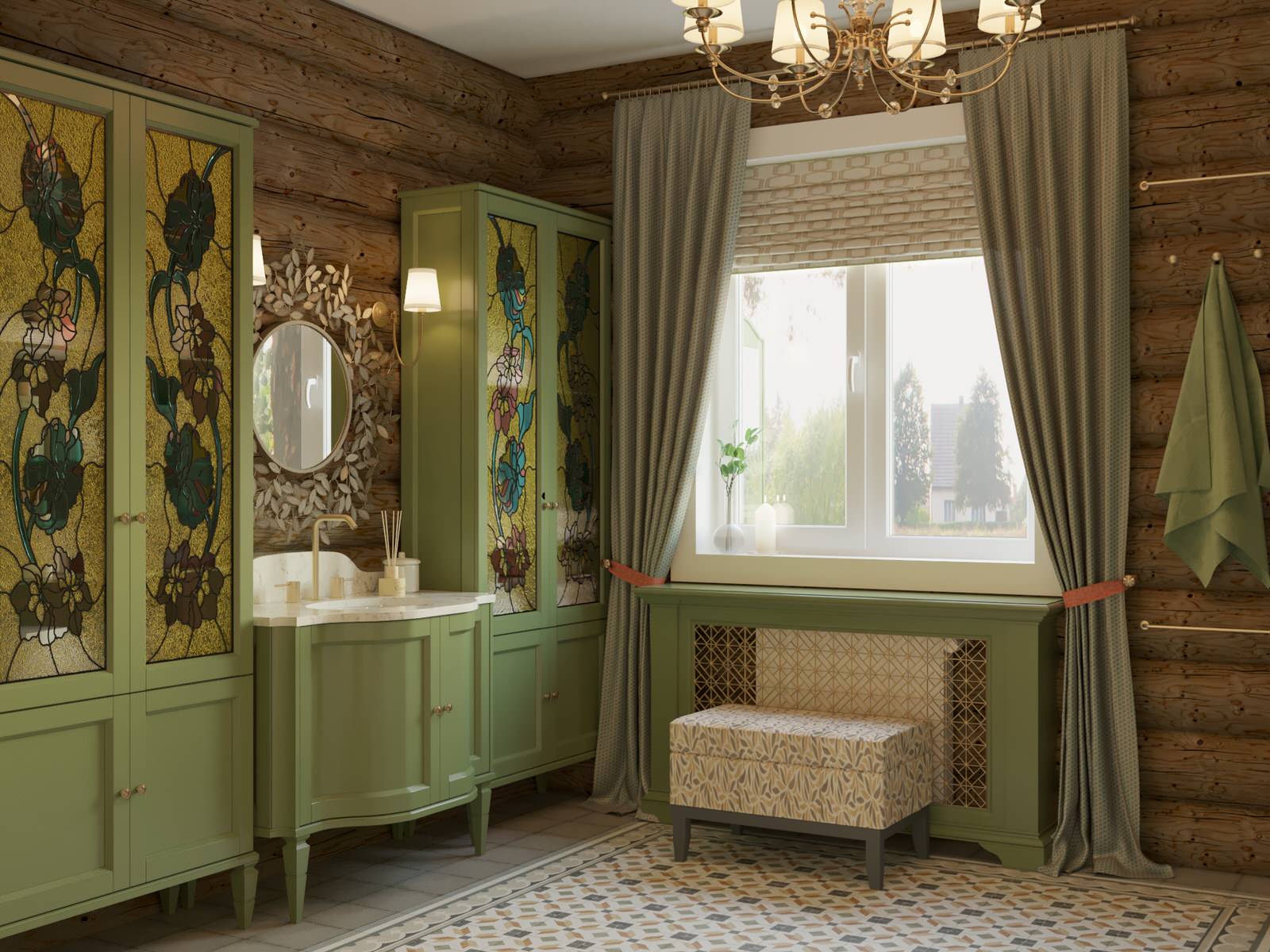 Дом  в Подмосковье. Ванная комната