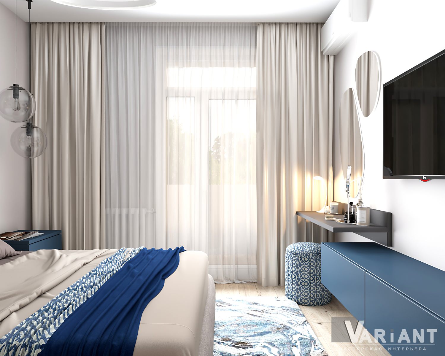 Спальня с панорамным окном