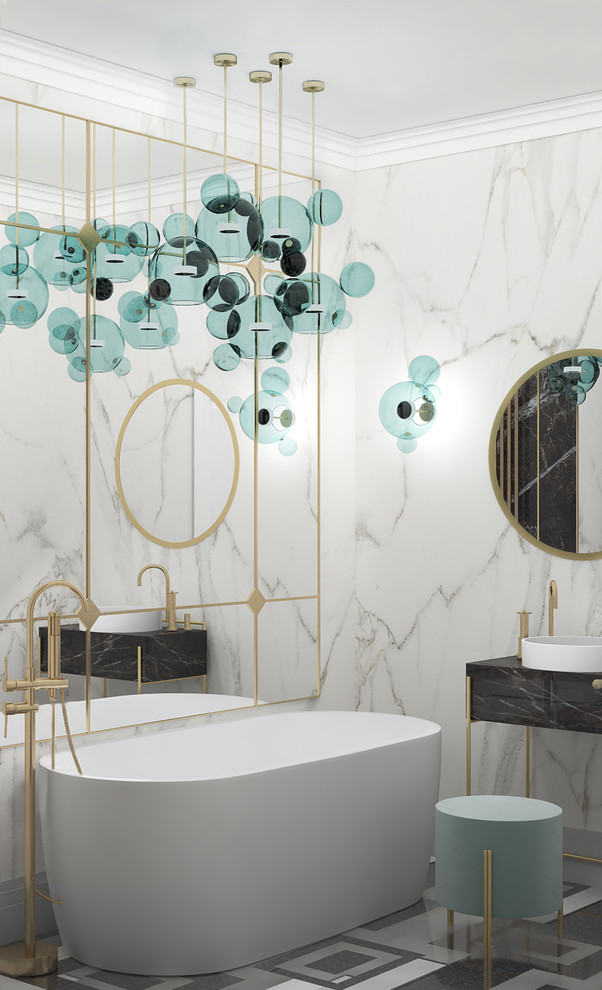 2-ух комнатная квартира в стиле Контемпорари. Ванная комната