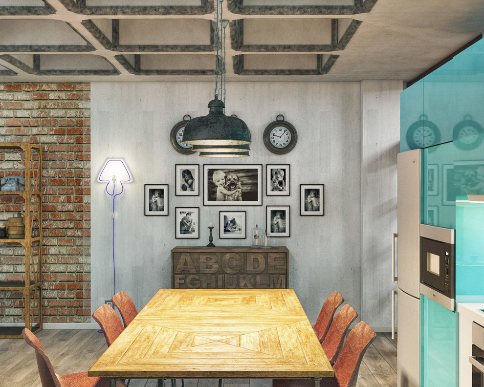 Интерьер трёхкомнатной квартиры. Лофт.