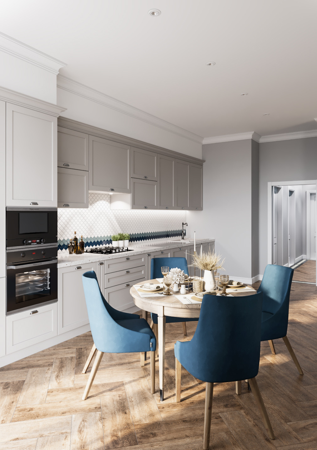 Дизайн квартиры неоклассике с элементами американской классики