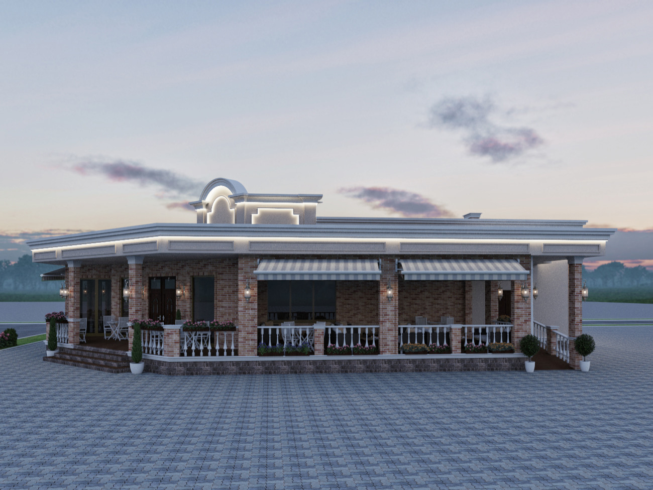 Архитектура здания для ресторана