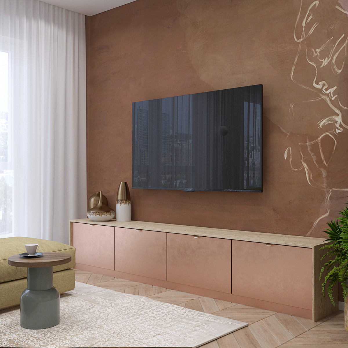 Дизайн гостиной и кухни