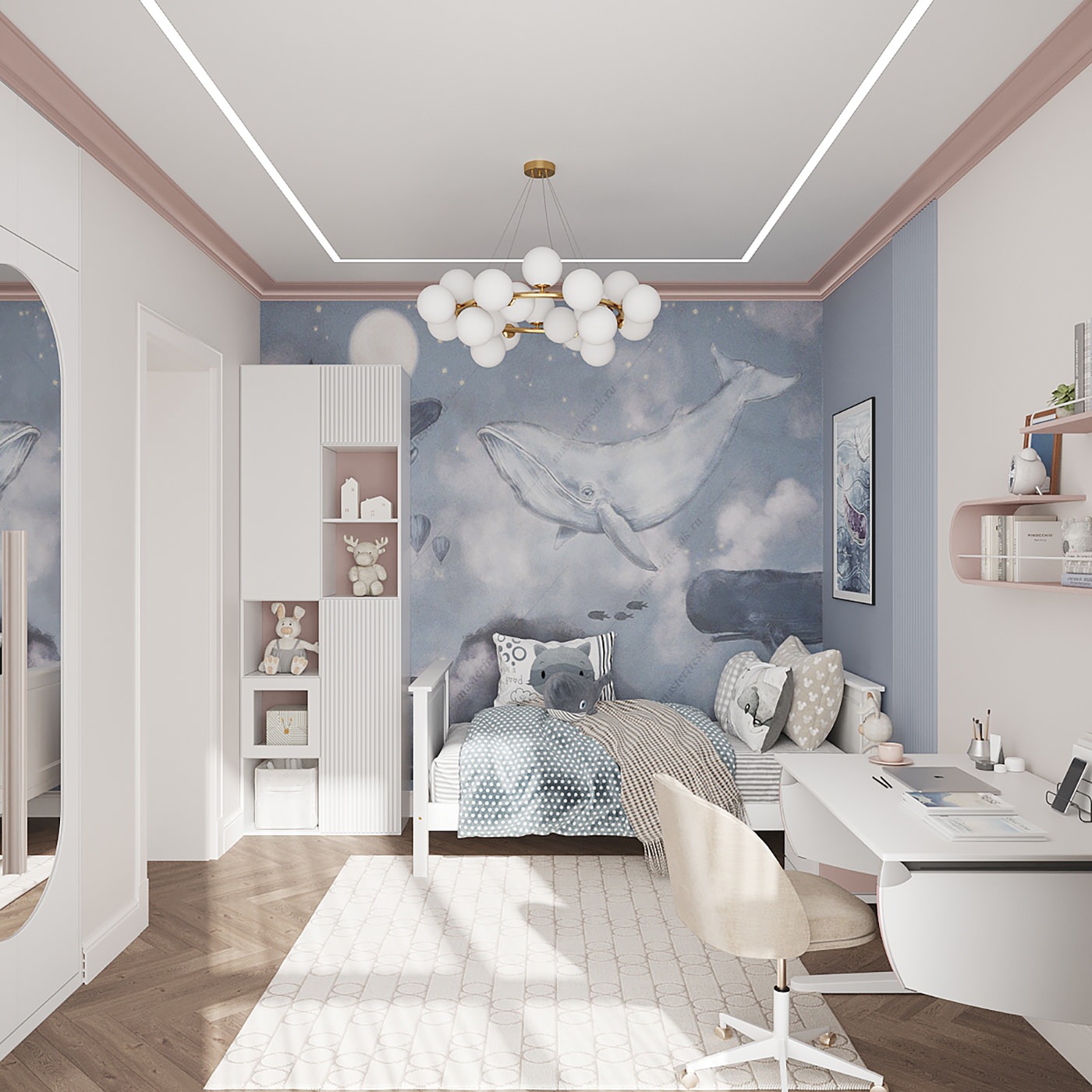 Интерьер в стиле неоклассика в РП ЗАРЕЧЬЕ 103 кв.м.