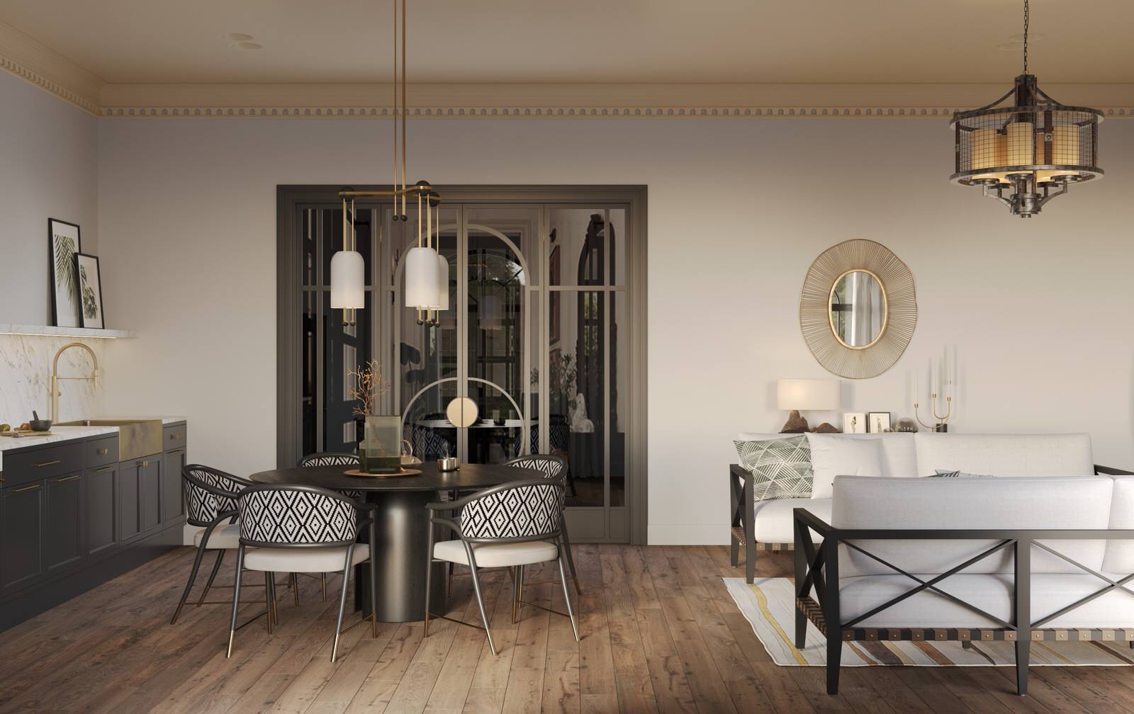 Загородный дом в Английском колониальном стиле в элементами Ар-деко