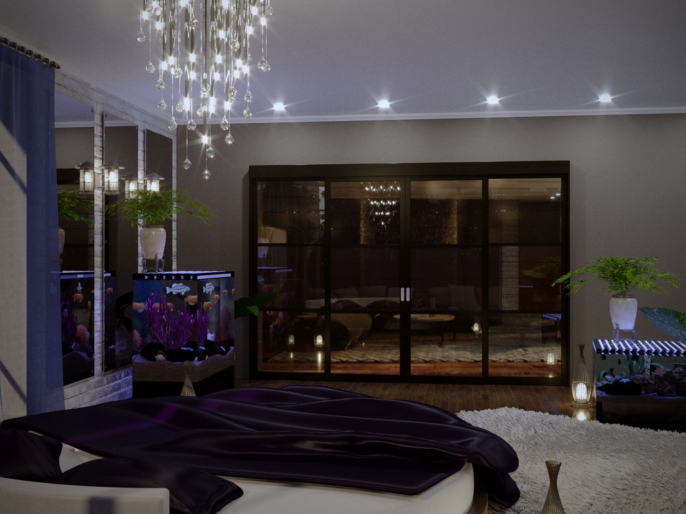 Обложка проекта: Спальня с аквариумами