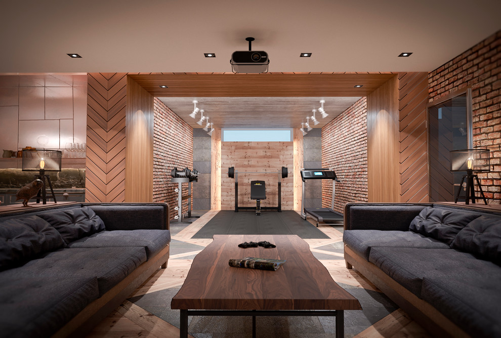 Лофт, цоколь и тренажерный зал