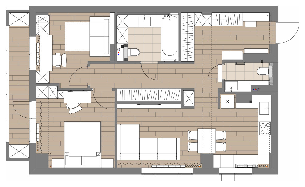 Квартира 73 кв.м. Рублевское шоссе