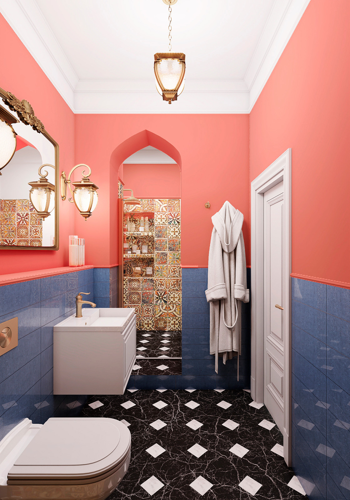 Утонченный проект с использованием разных стилей для семьи с двумя детьми