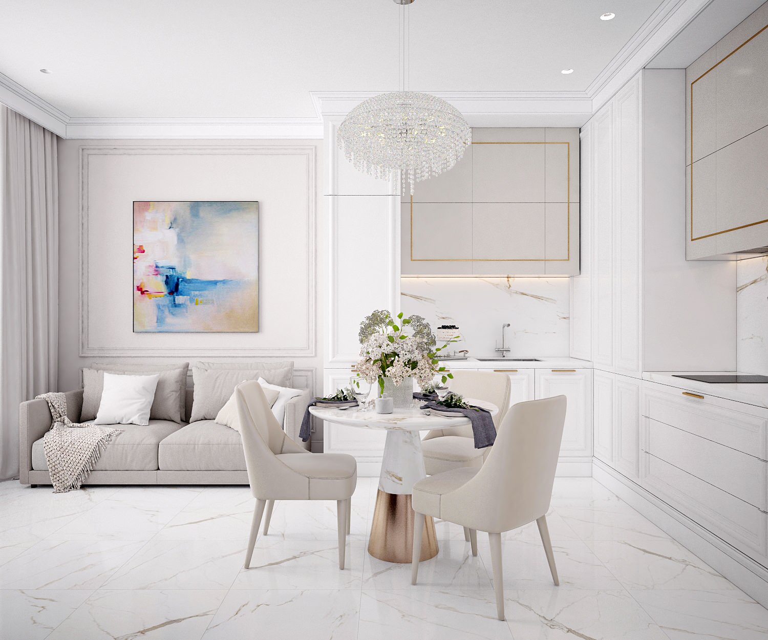 Элегантная и строгая современная классика - 80 кв.м.