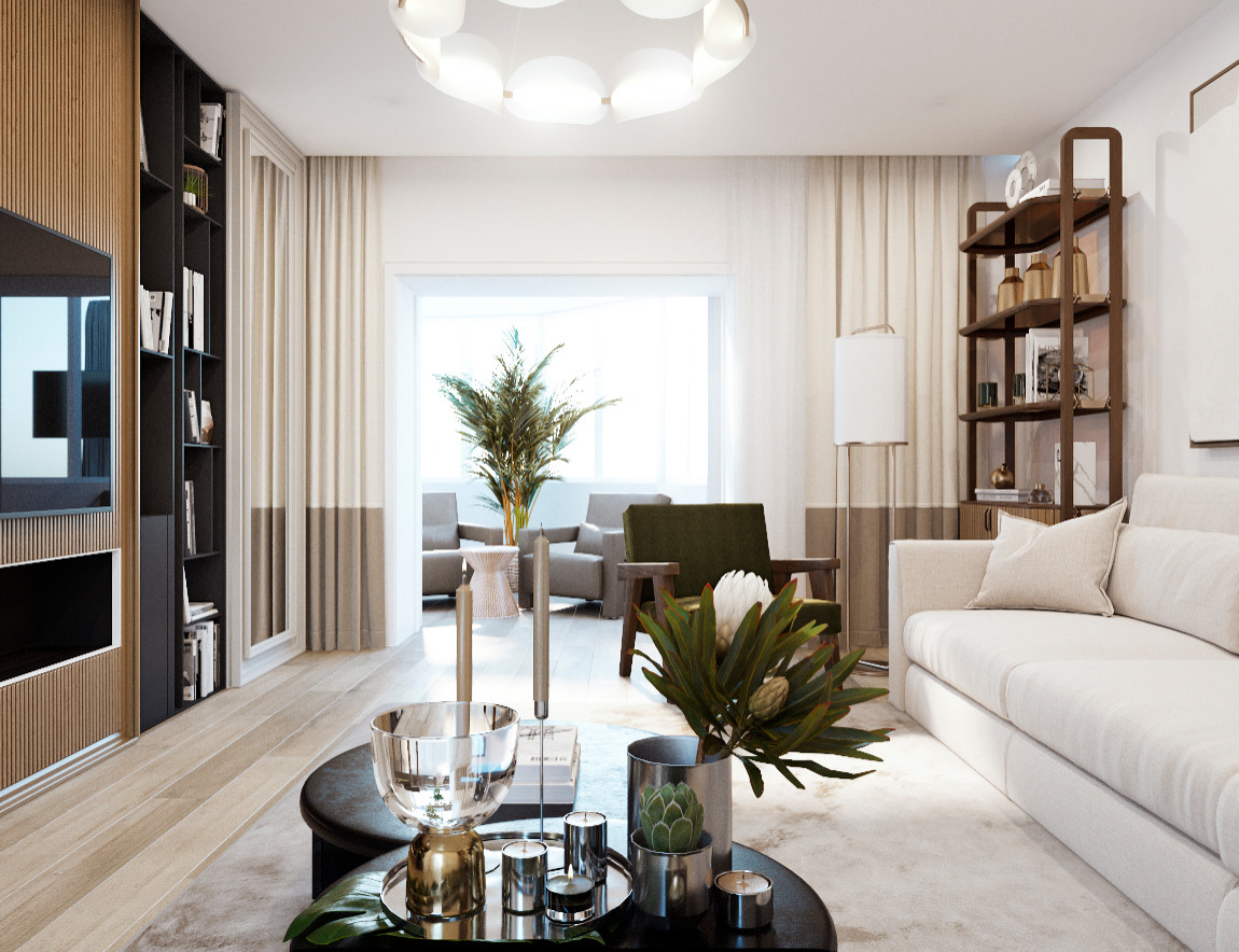 КВАРТИРА В ЦЕНТРЕ С ЭЛЕМЕНТАМИ "КОЛОНИАЛЬНОГО" СТИЛЯ