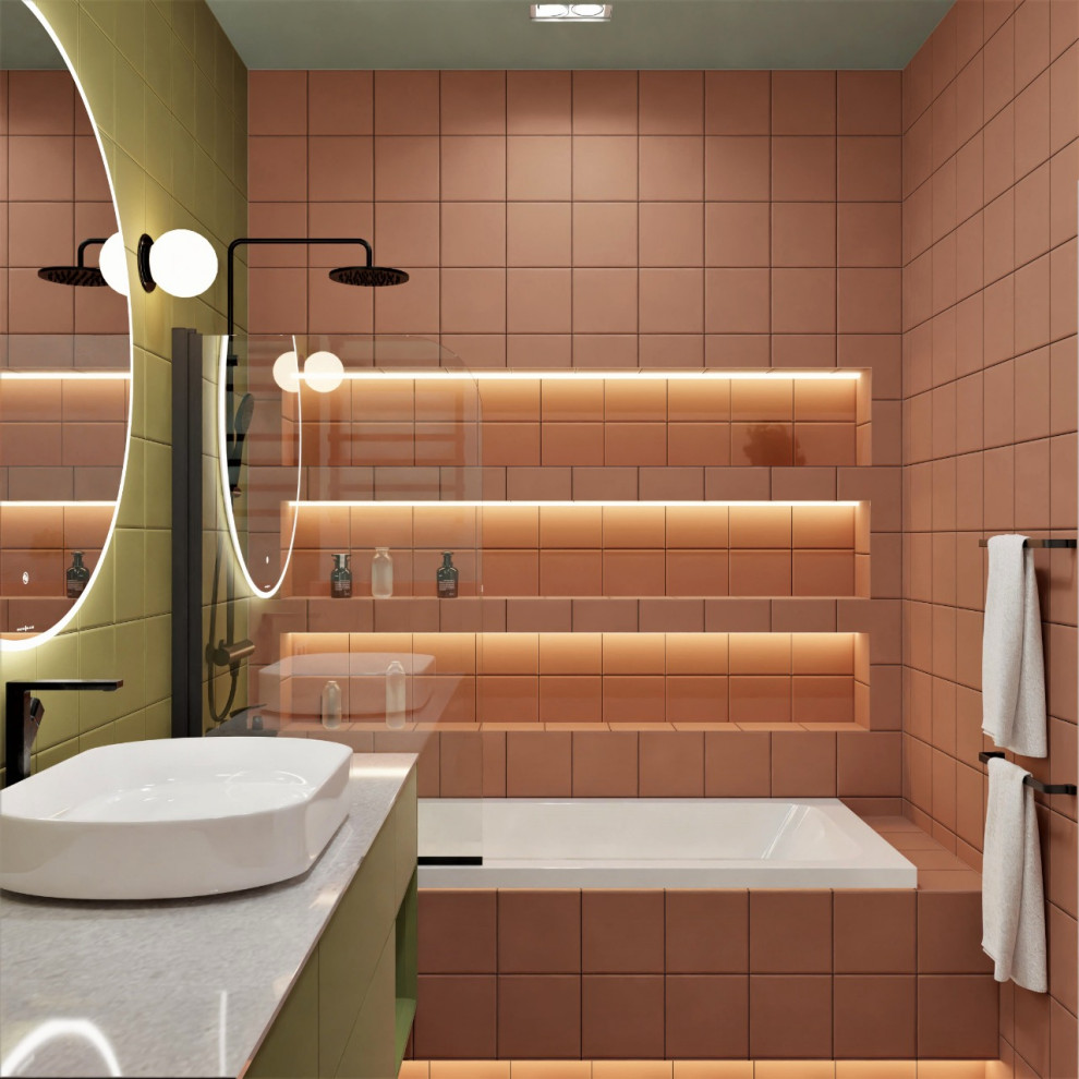 Ванная комната в стилистике школы Баухаус.