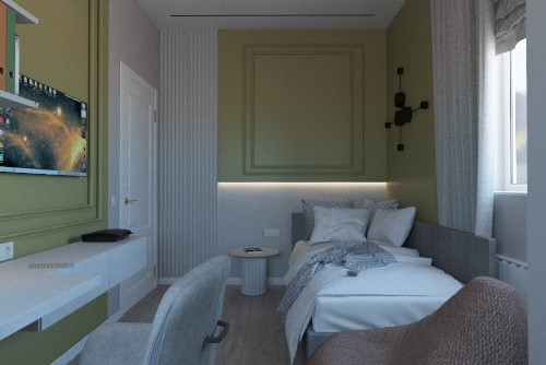 Двухэтажный дом для семьи с тремя детьми.