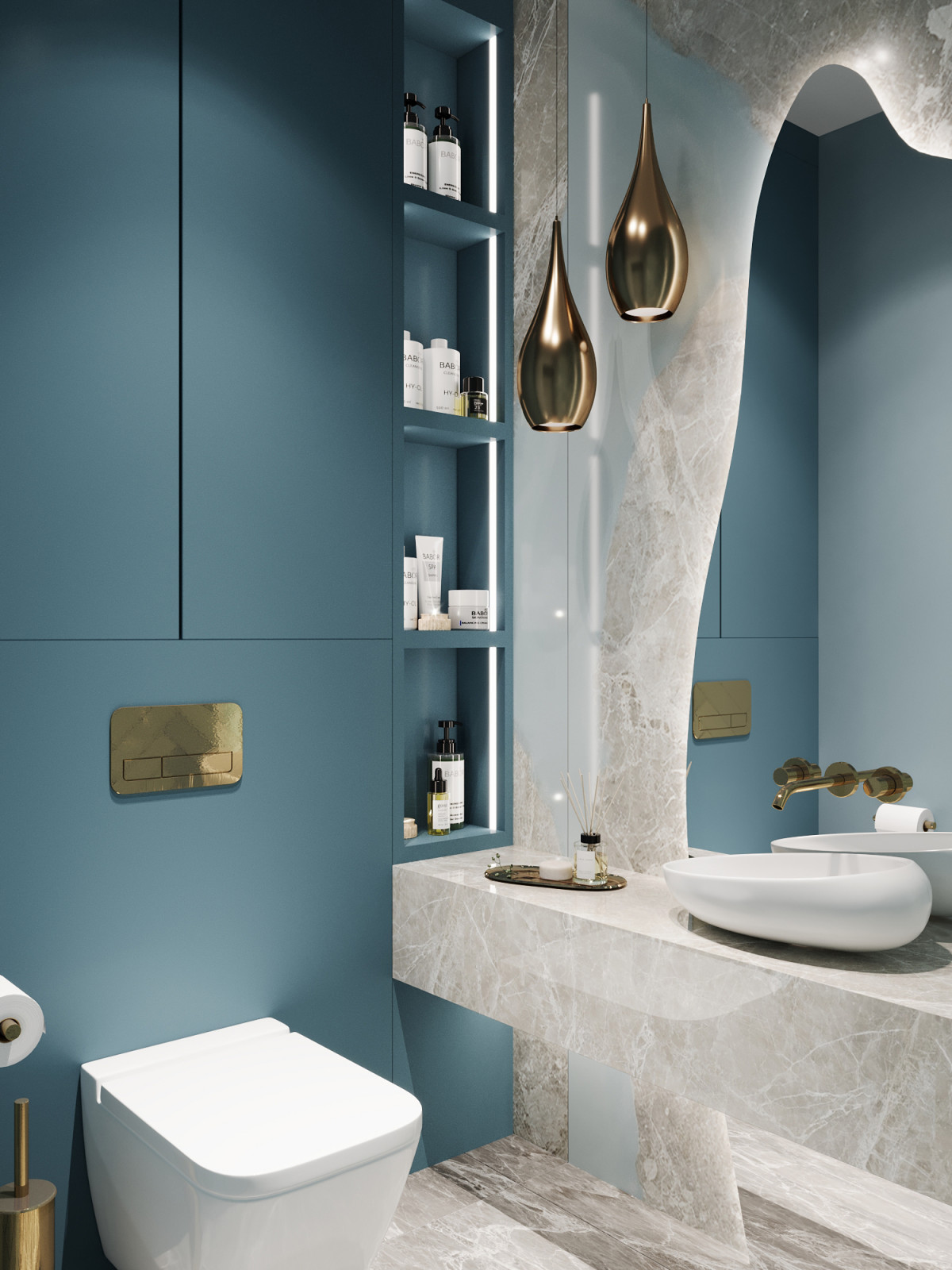 Дизайн-проект дома в голубых тонах