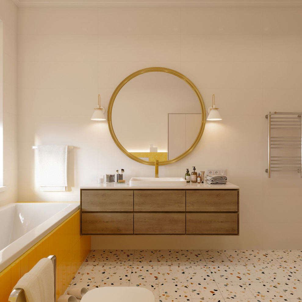 Желтая ванная комната