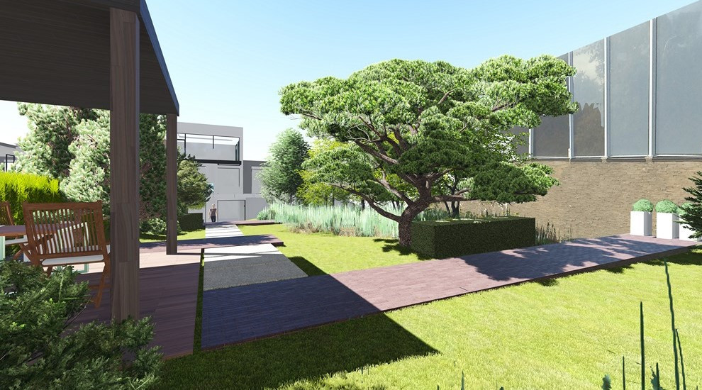 Cад с бассейном. Резиденции Рублево. 2016 г.