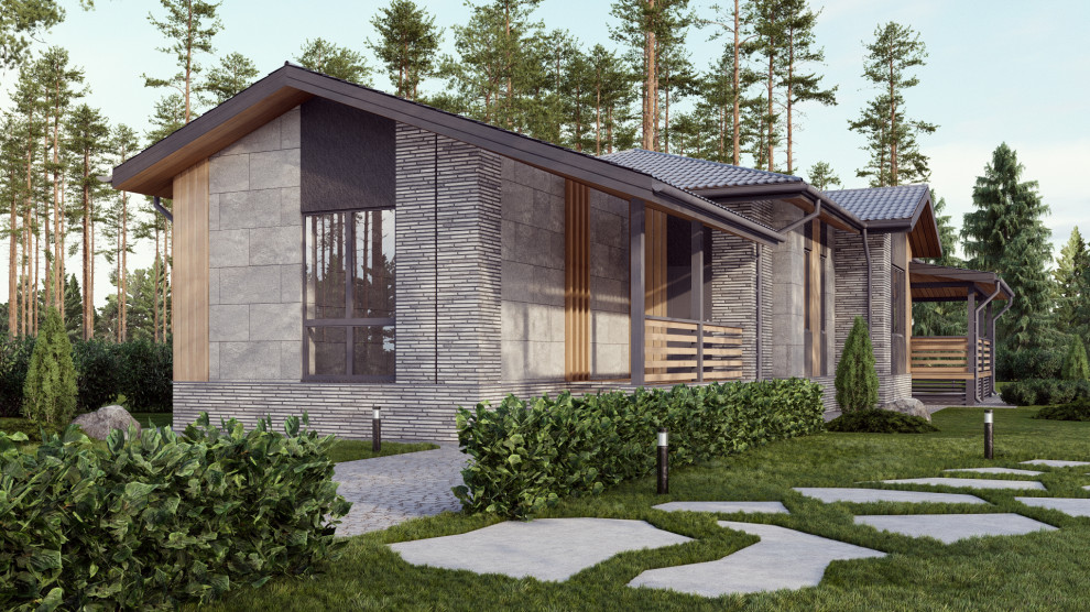 Проект одноэтажного дома в современном стиле.