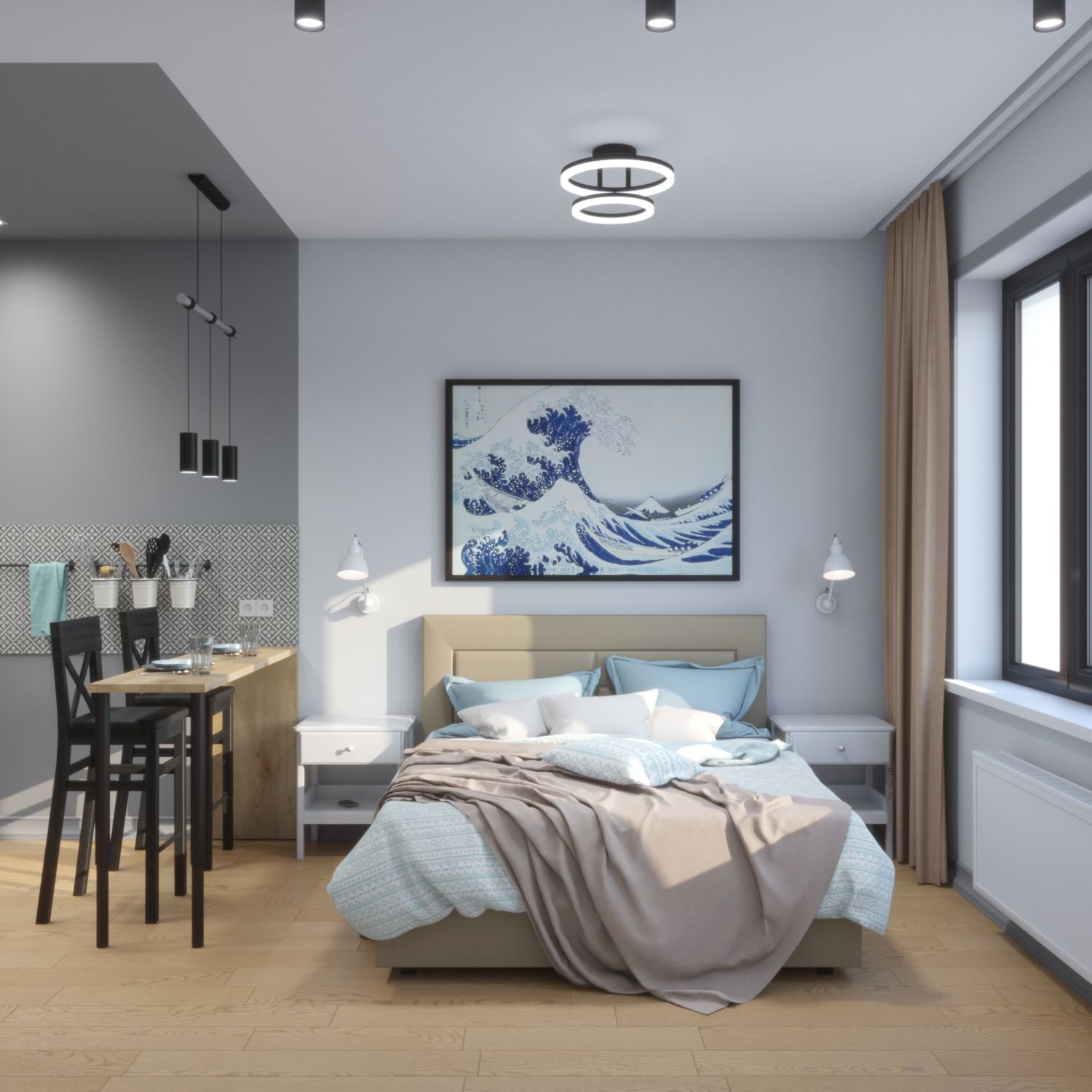 Черно-белый интерьер