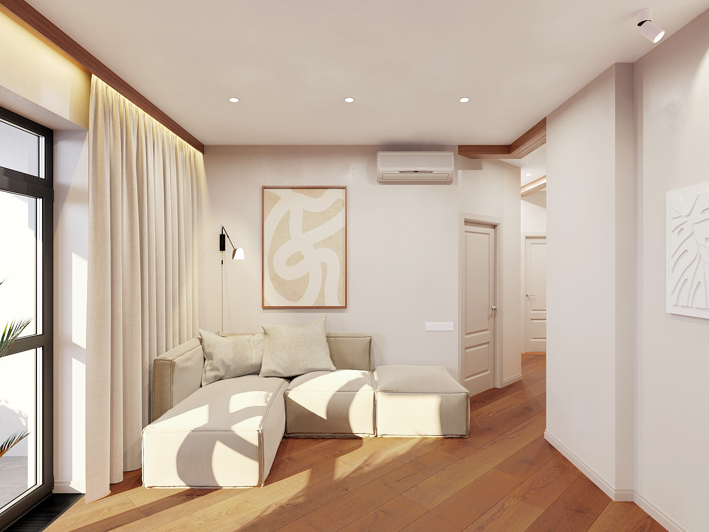 Современная квартира с элементами стиля шале