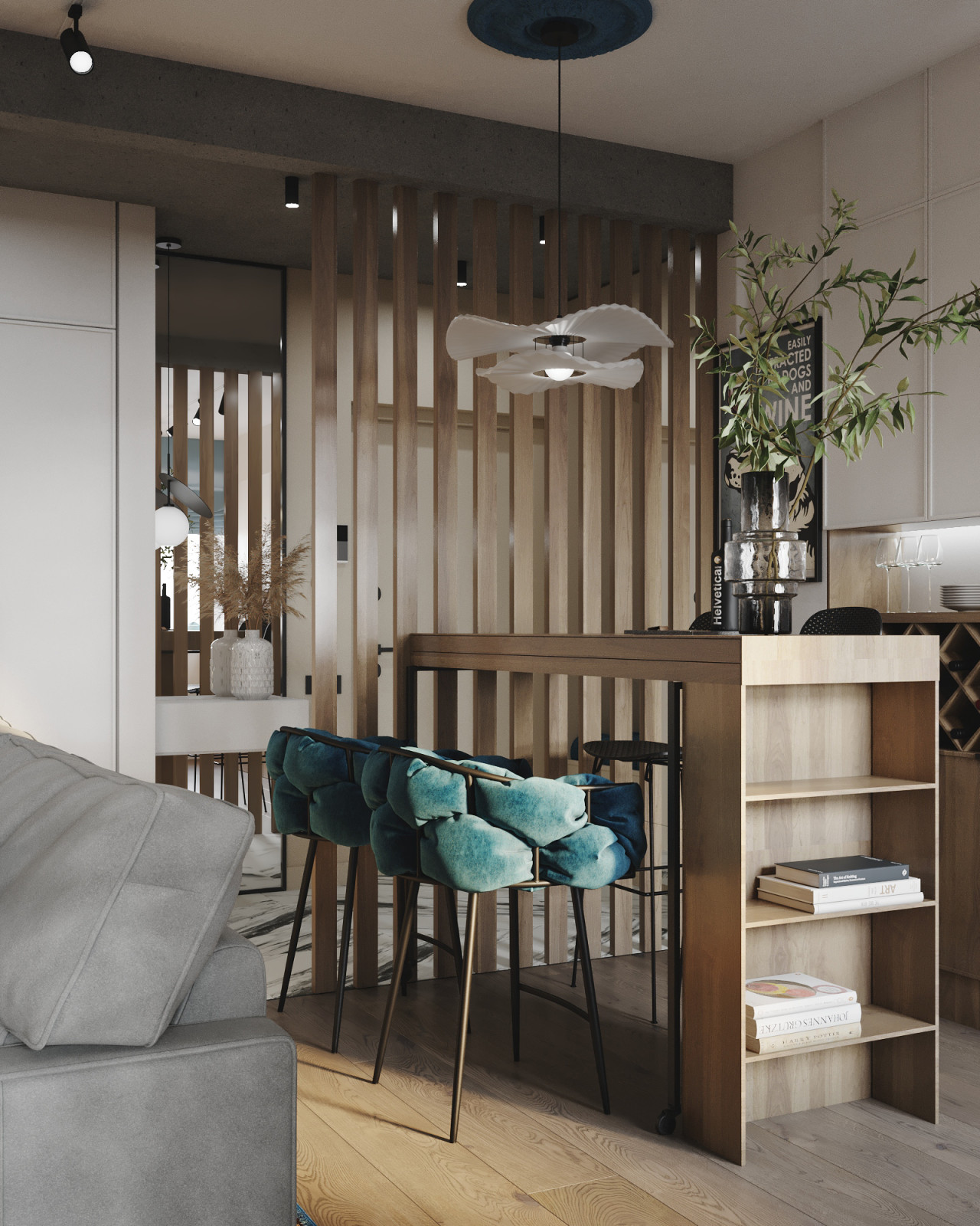 Квартира в ЖК Резиденции Архитекторов для молодой пары с двумя котами, 63 кв.м.