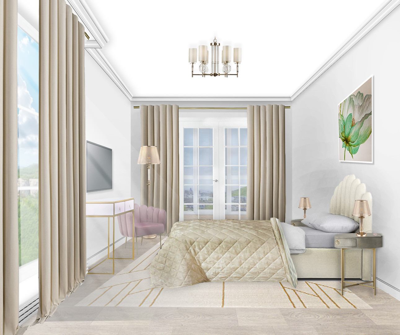 Проект "3Д коллаж спальни"