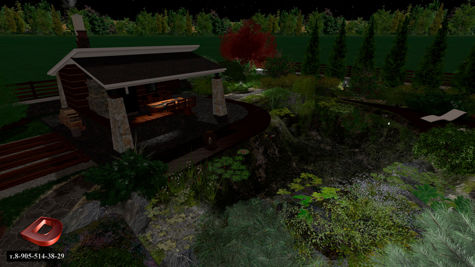 Проект ландшафтного дизайна участка 20 соток,