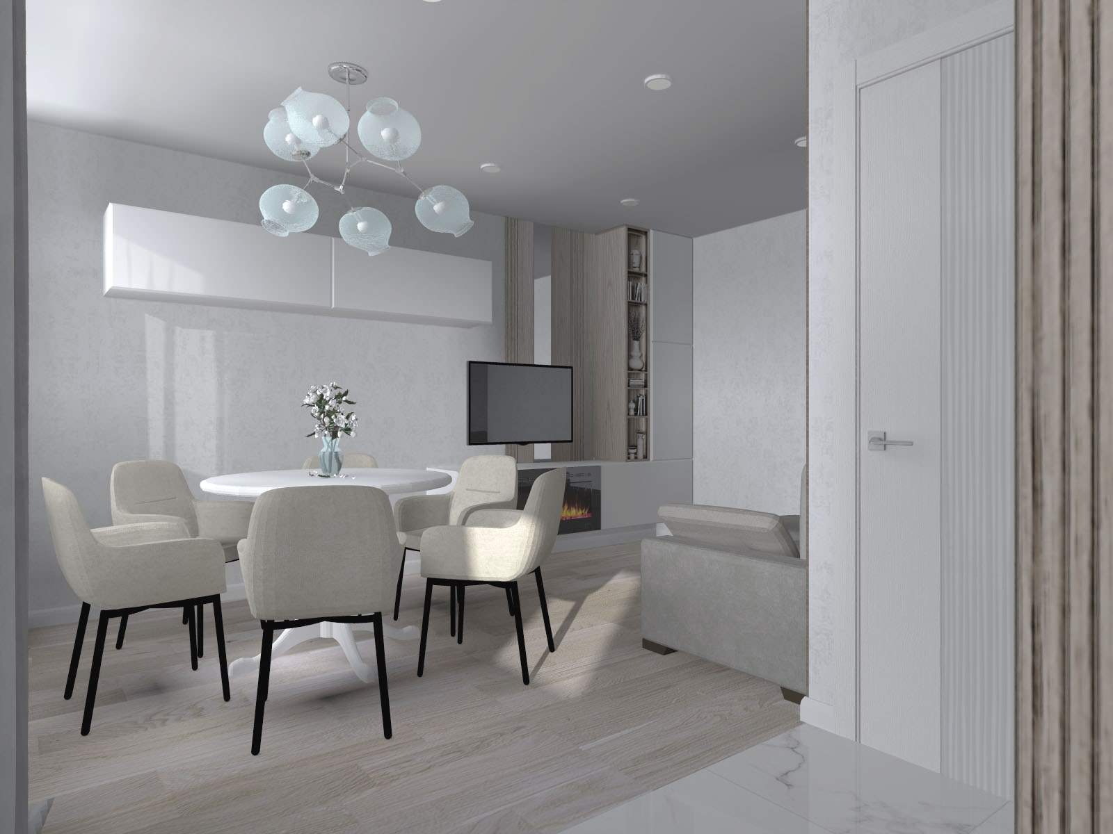 Обложка проекта: г.Владимир, мкр.Юрьевец, ул.Всесвятская, Кухня-столовая, 21 м2